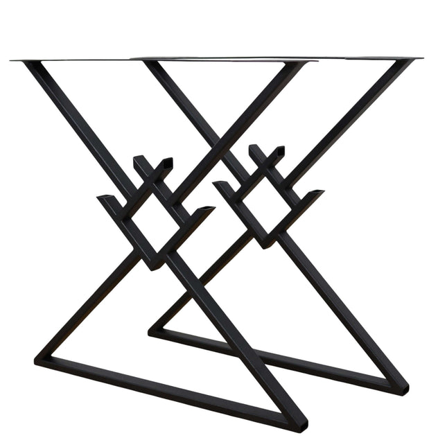 Metal Table Legs – Geometric X Steel Base for Coffee & Dining Tables