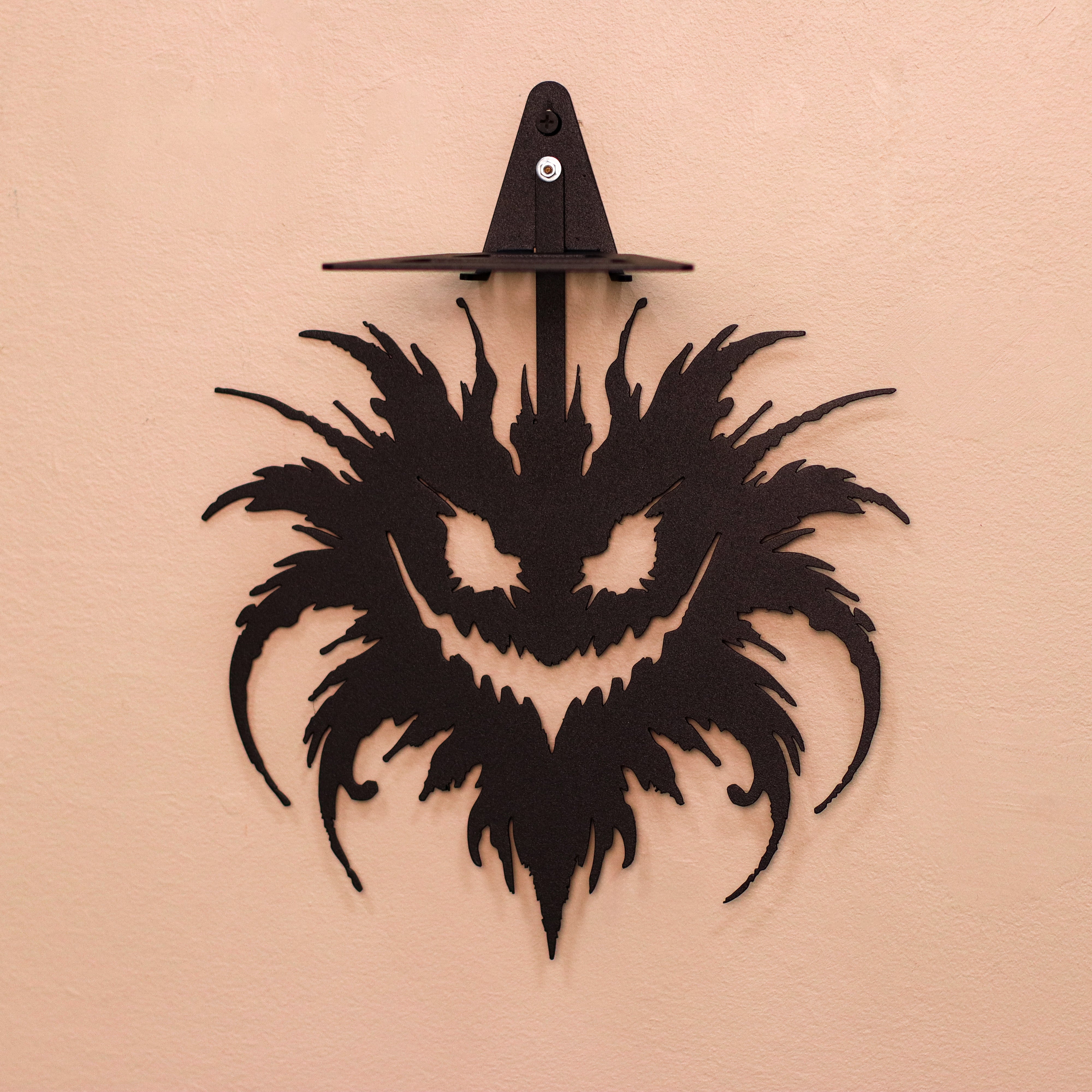 Gothic Monster Metal Wall Shelf, Black Steel Fantasy Wall Decor