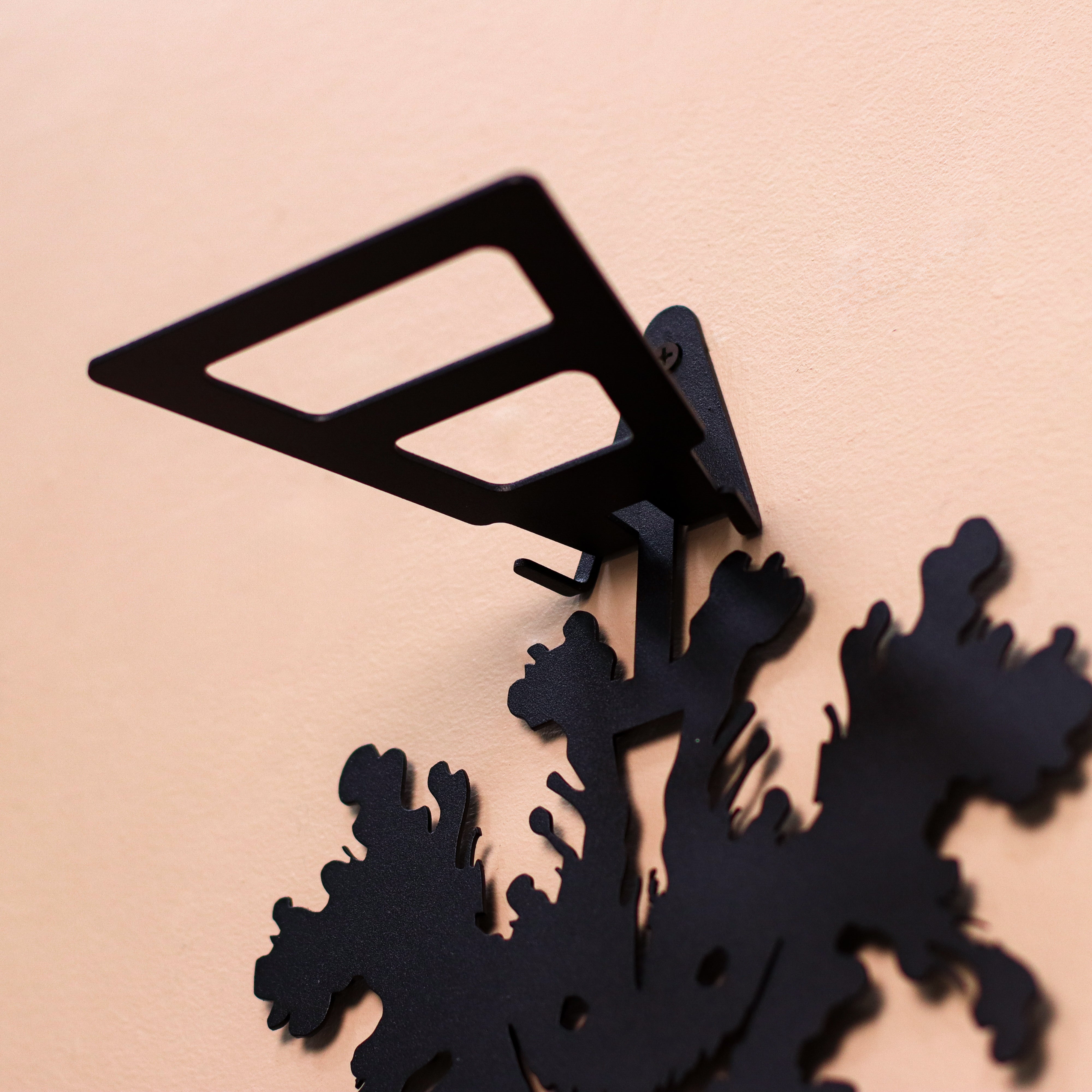 Gothic Metal Wall Shelf, Black Steel Bat Decor Shelf