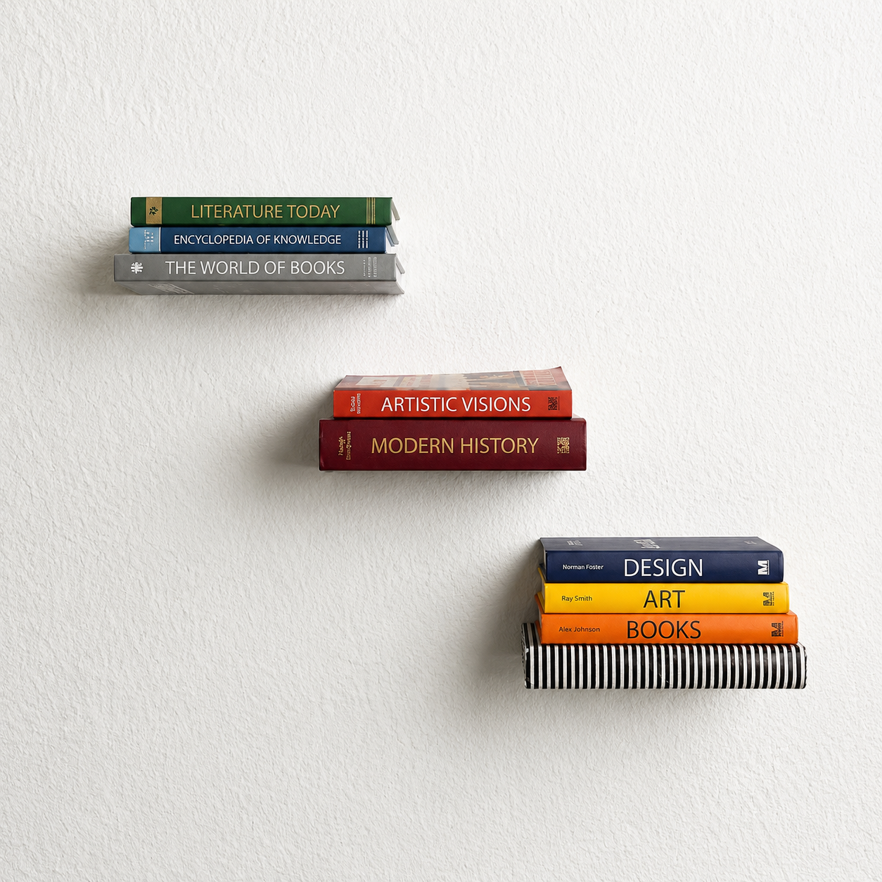 Minimal metal floating wall shelf with handmade steel construction and powder-coated finish