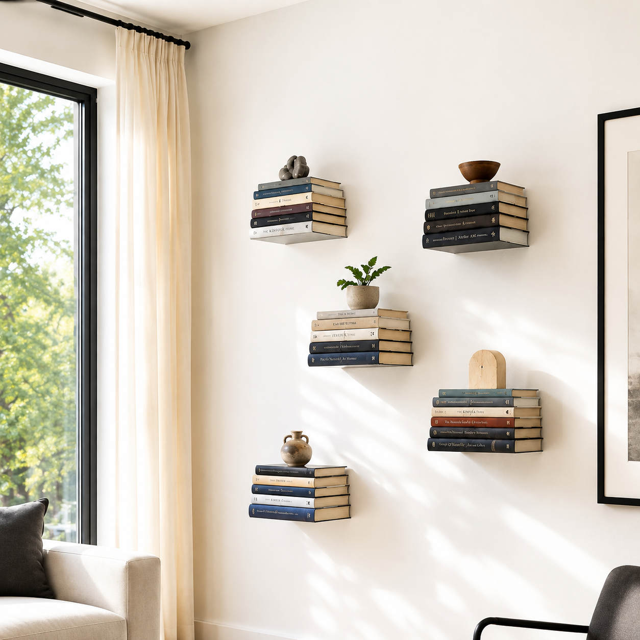 Minimal Metal Wall Shelf, Handmade Steel Floating Display Shelf