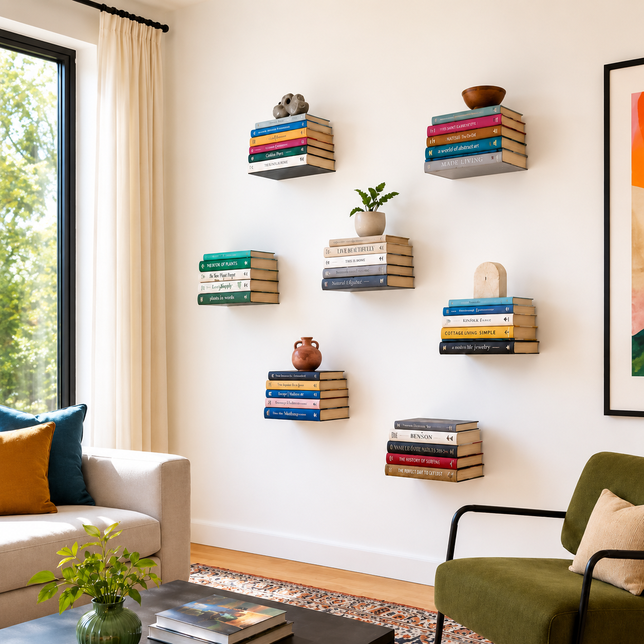 Minimal Metal Wall Shelf, Handmade Steel Floating Display Shelf