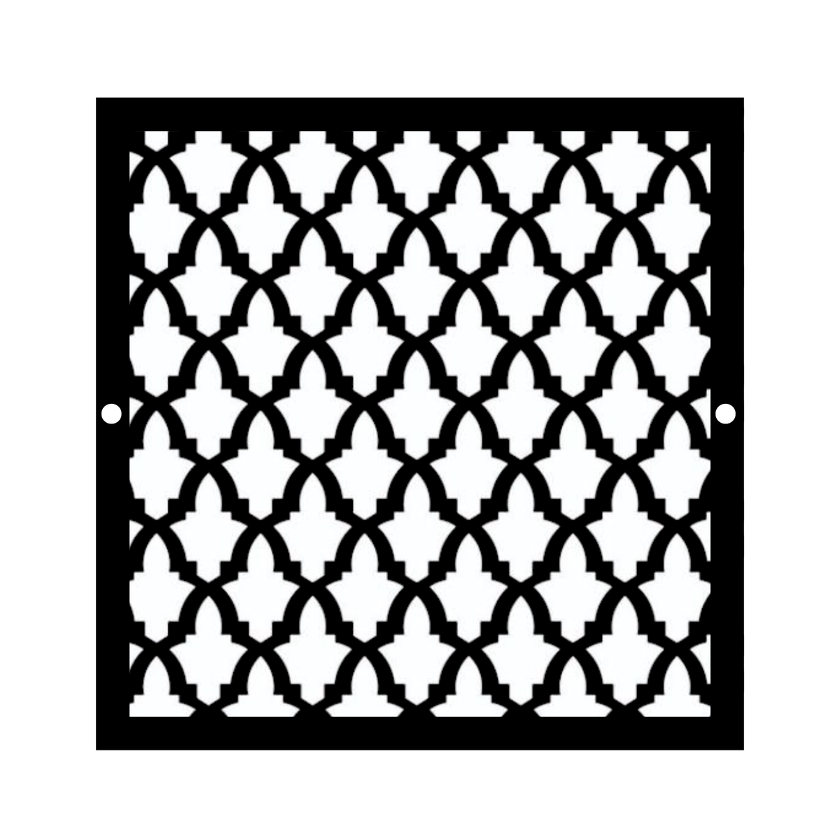 Moroccan decorative metal vent cover with laser-cut steel geometric pattern