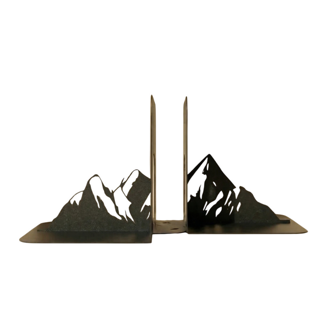 Metal Mountain Silhouette Bookends in Powder-Coated Steel - Metaloslav 