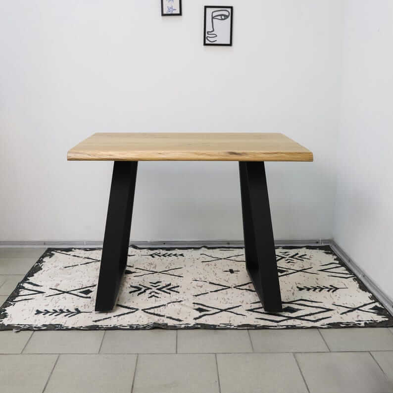 Angled Metal Table Legs Set Steel Base for Custom Tables - Metaloslav 