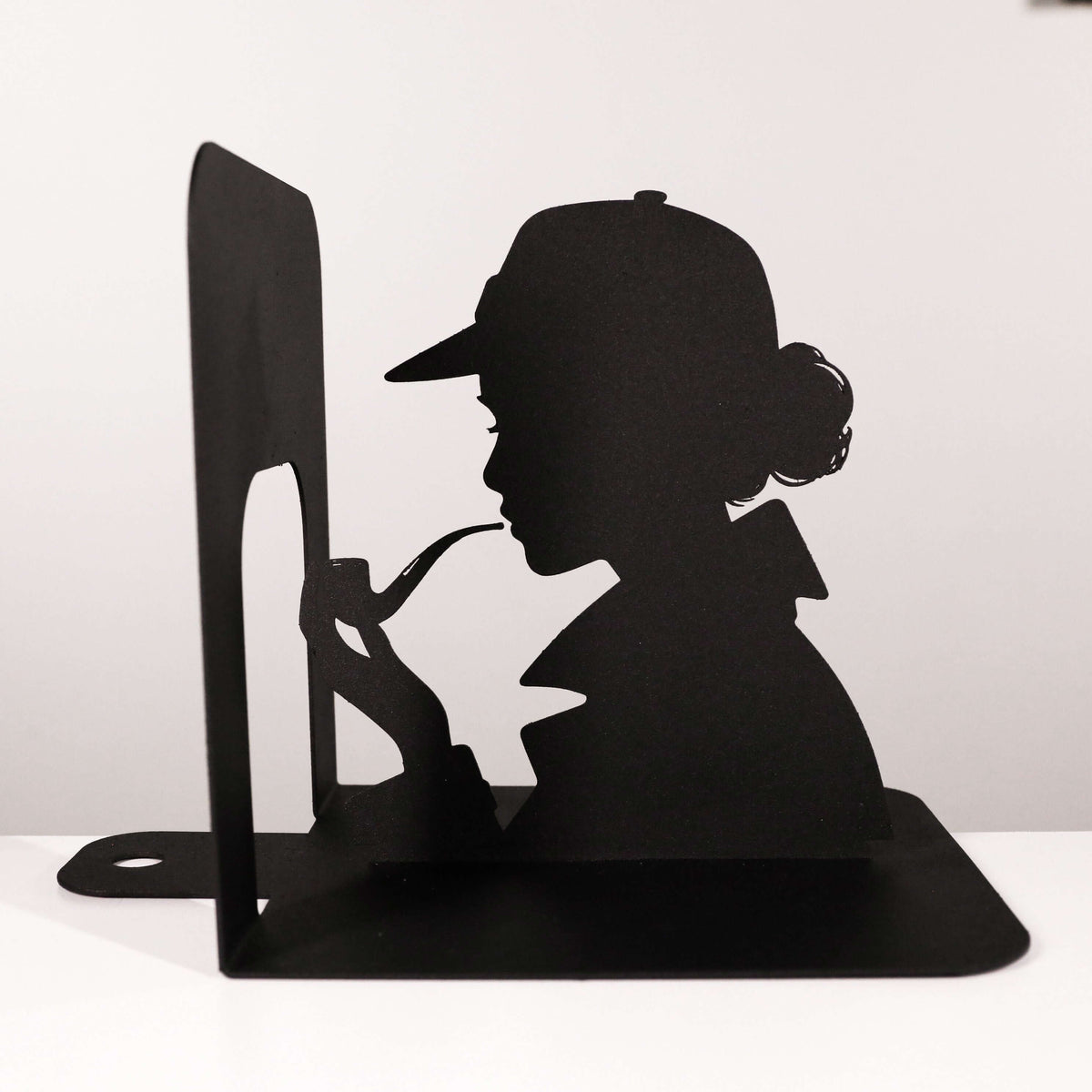Detective Silhouette Metal Bookends in Powder-Coated Steel - Metaloslav 