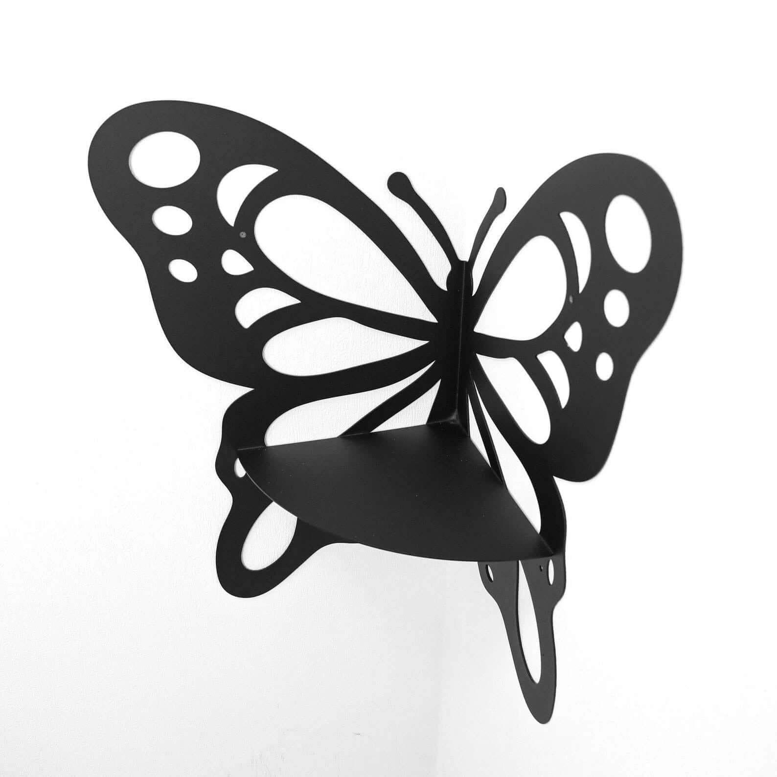 Metal Butterfly Corner Wall Shelf for Plants and Decorative Storage - Metaloslav 