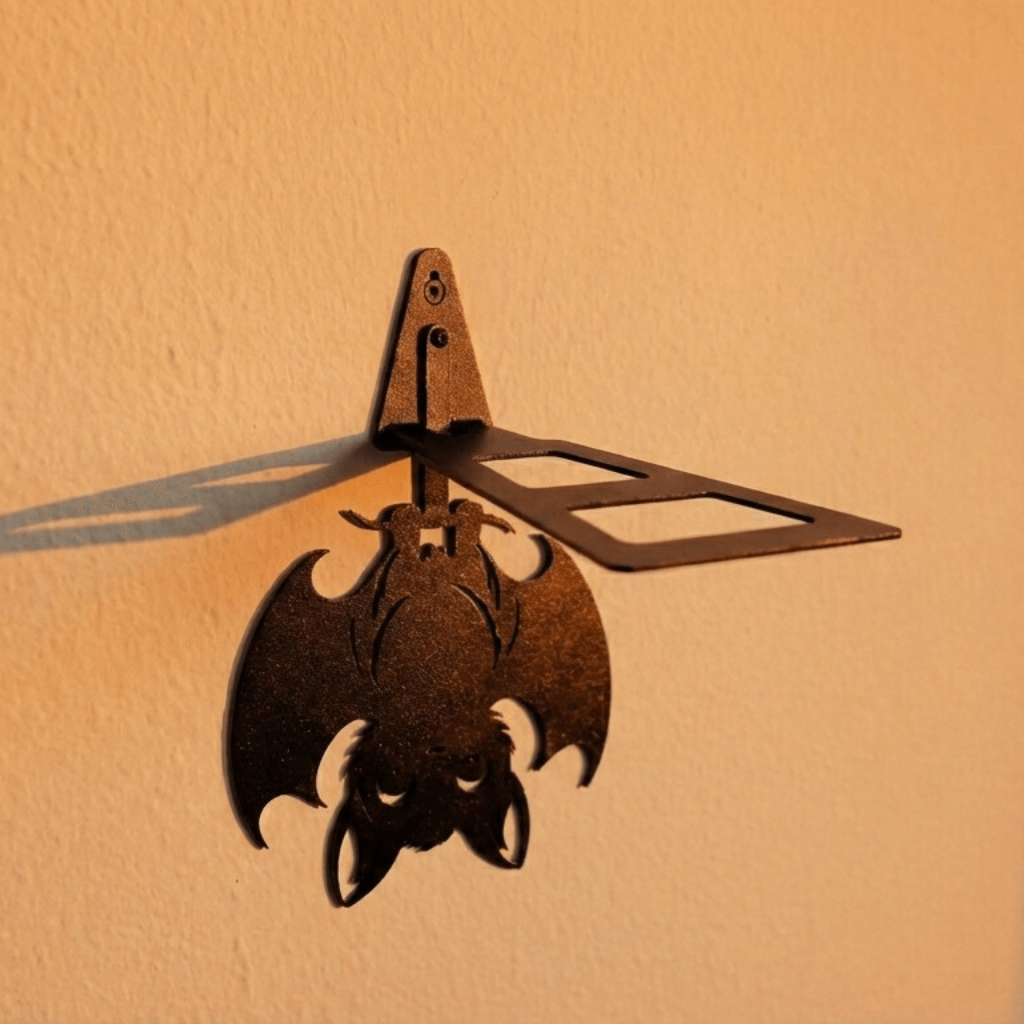 Metal Bat Wall Shelf Accent in Powder-Coated Steel - Metaloslav 