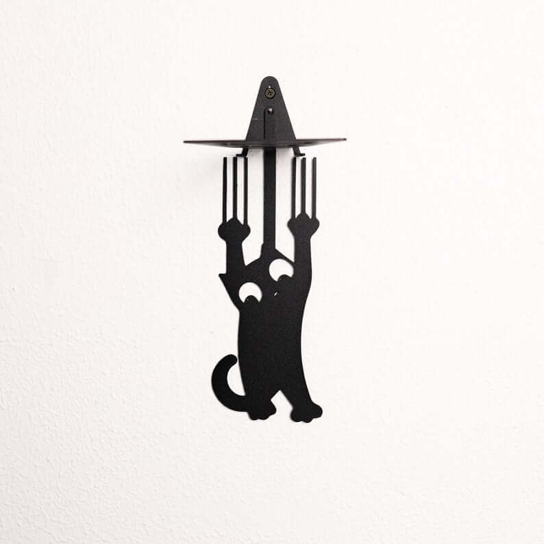Hanging Cat Metal Invisible Bookshelf Wall Mounted Steel Shelf - Metaloslav 