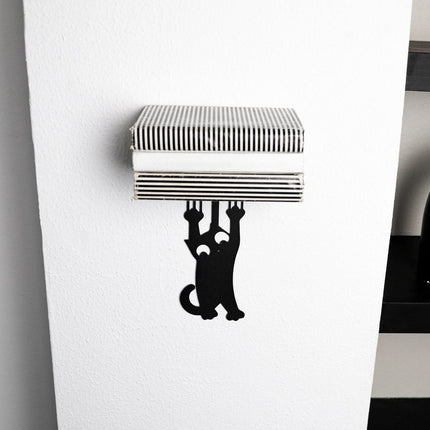 Hanging Cat Metal Invisible Bookshelf Wall Mounted Steel Shelf - Metaloslav 