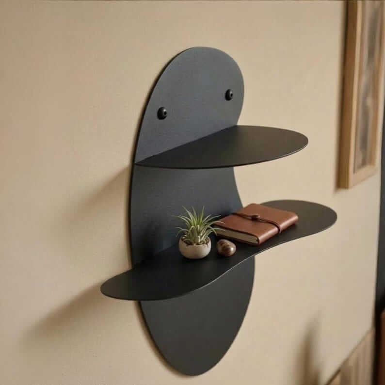Bubble Metal Wall Shelf with Dual Floating Display Shelves - Metaloslav 