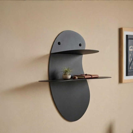 Bubble Metal Wall Shelf with Dual Floating Display Shelves - Metaloslav 