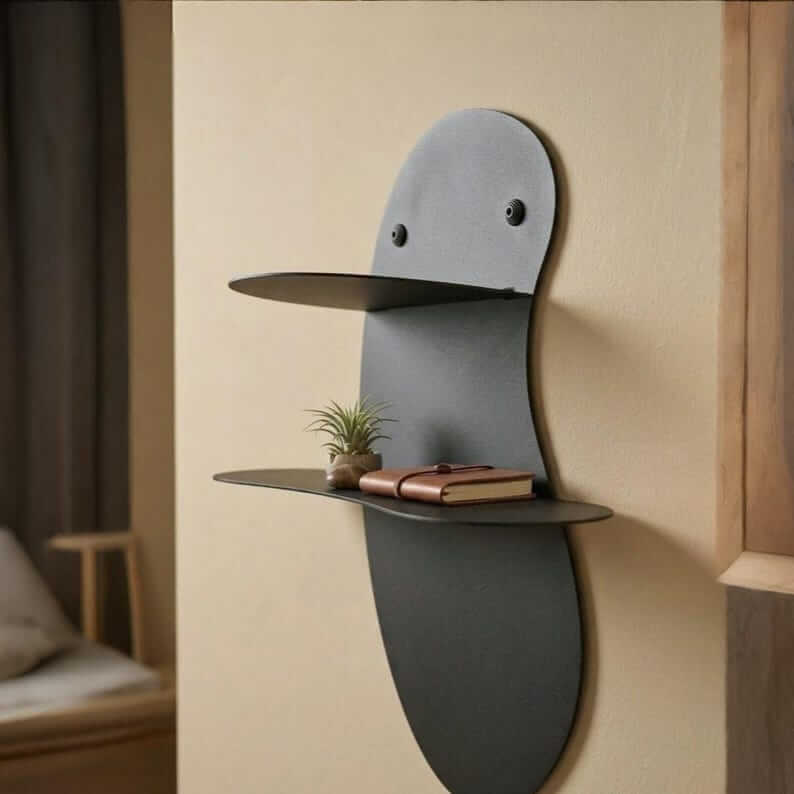 Bubble Metal Wall Shelf with Dual Floating Display Shelves - Metaloslav 