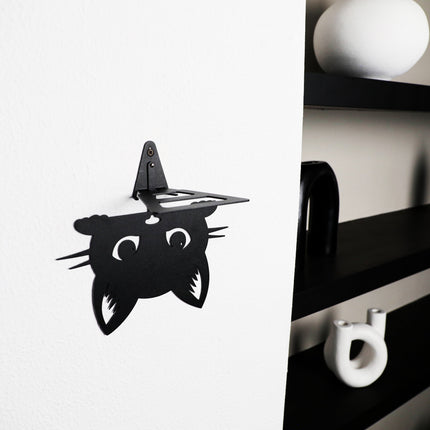 Cat Face Metal Invisible Bookshelf Wall Mounted Steel Shelf - Metaloslav 