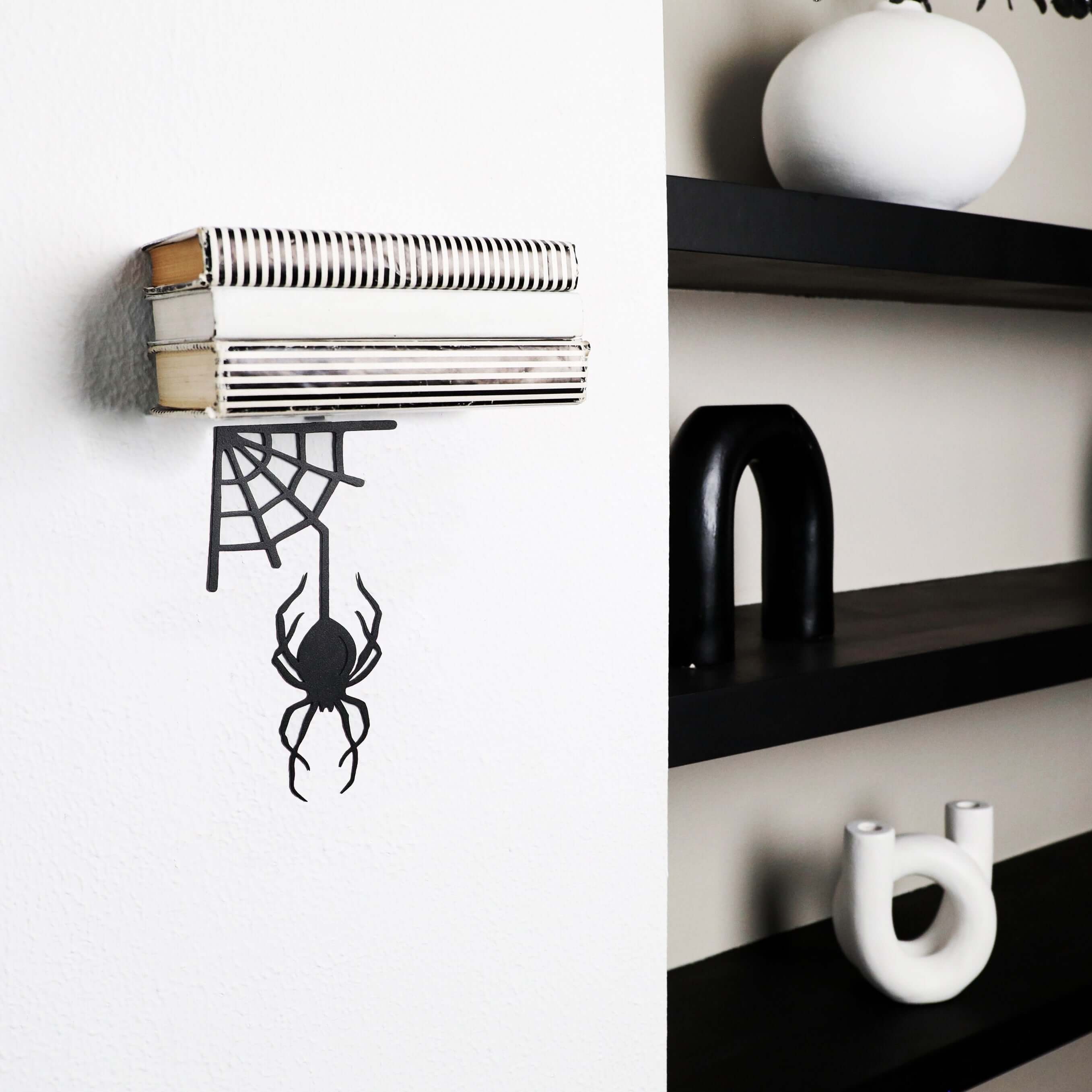 Spider Metal Wall Shelf with Floating Platform Book Display - Metaloslav 