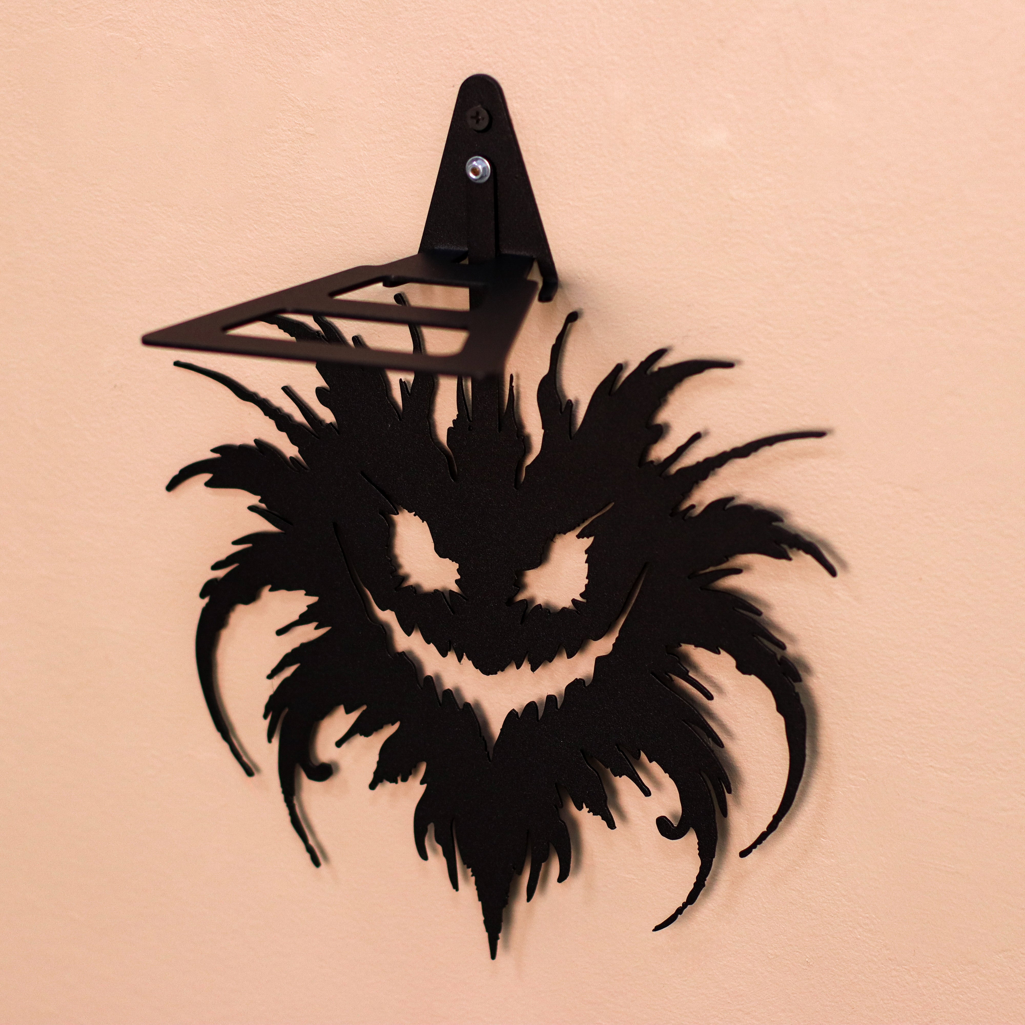 Gothic Monster Metal Wall Shelf, Black Steel Fantasy Wall Decor