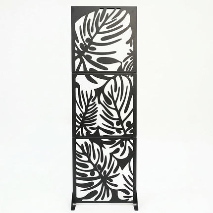 Tropical Leaf Metal Privacy Screen Panel Set Outdoor Divider - Metaloslav 