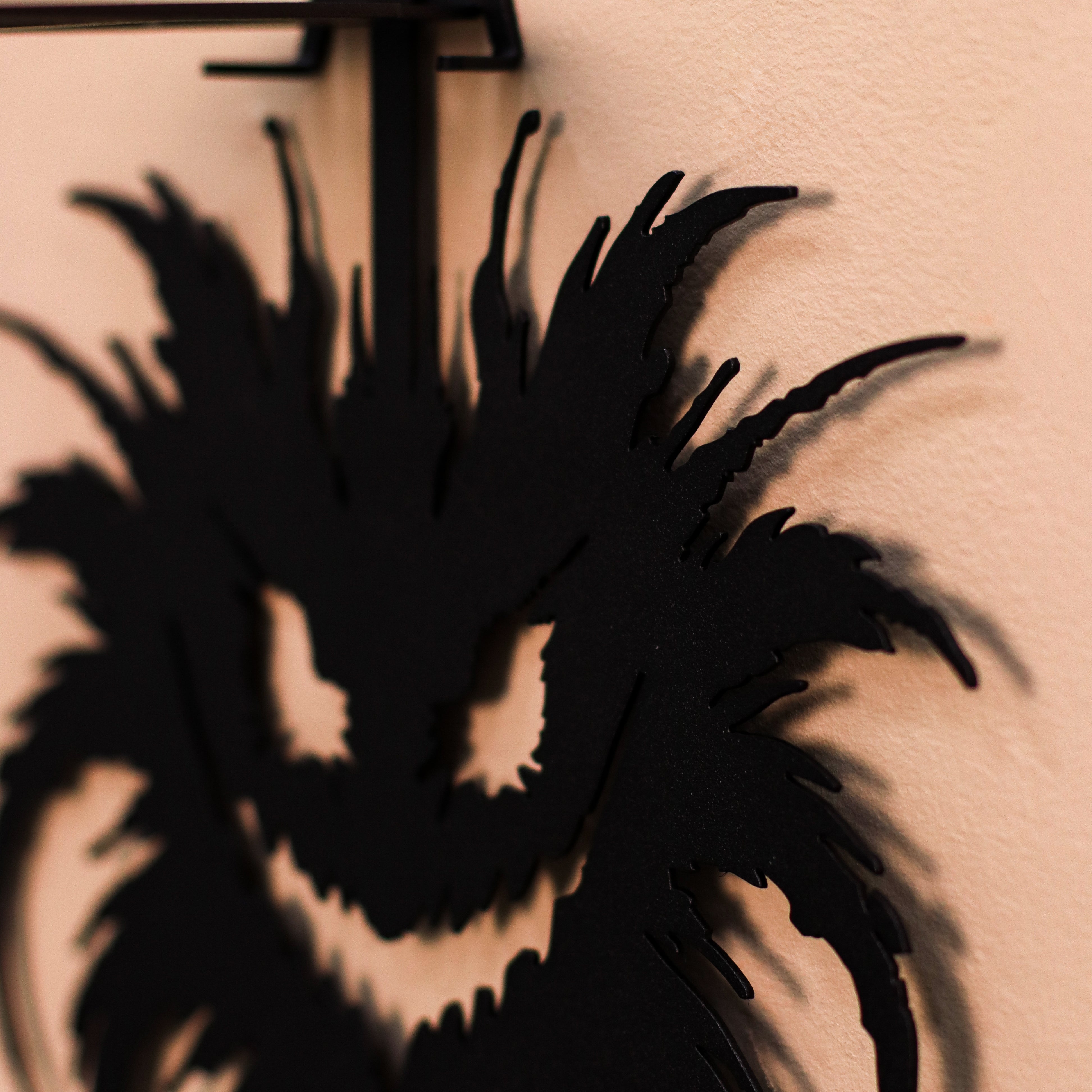 Gothic Monster Metal Wall Shelf, Black Steel Fantasy Wall Decor