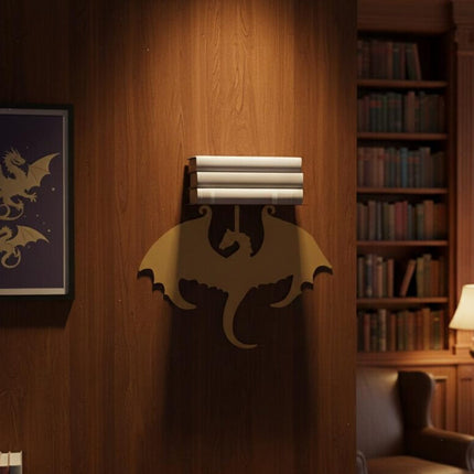 Dragon Invisible Bookshelf Wall Mount Steel Floating Book Holder - Metaloslav 
