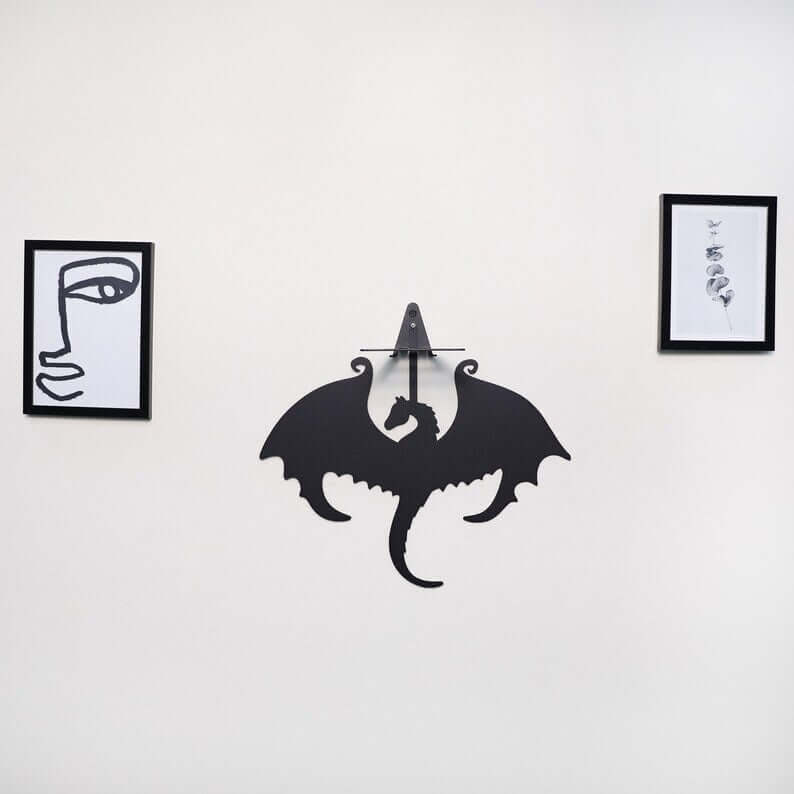 Dragon Invisible Bookshelf Wall Mount Steel Floating Book Holder - Metaloslav 