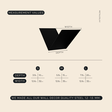 V-Shaped Metal Floating Wall Shelf with Minimalist Geometry - Metaloslav 