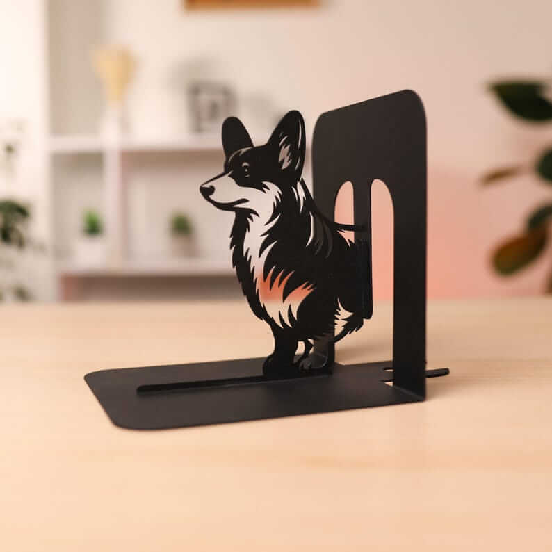 Corgi Dog Metal Bookends Set Powder Coated Steel - Metaloslav 