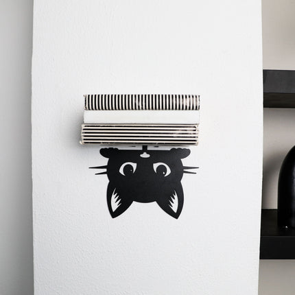 Cat Face Metal Invisible Bookshelf Wall Mounted Steel Shelf - Metaloslav 