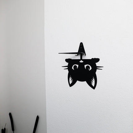 Cat Face Metal Invisible Bookshelf Wall Mounted Steel Shelf - Metaloslav 