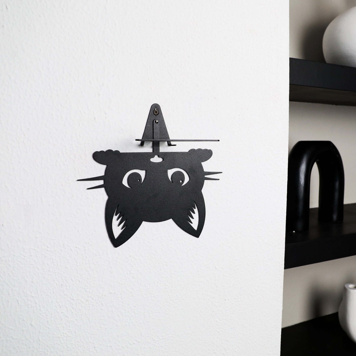 Cat Face Metal Invisible Bookshelf Wall Mounted Steel Shelf - Metaloslav 