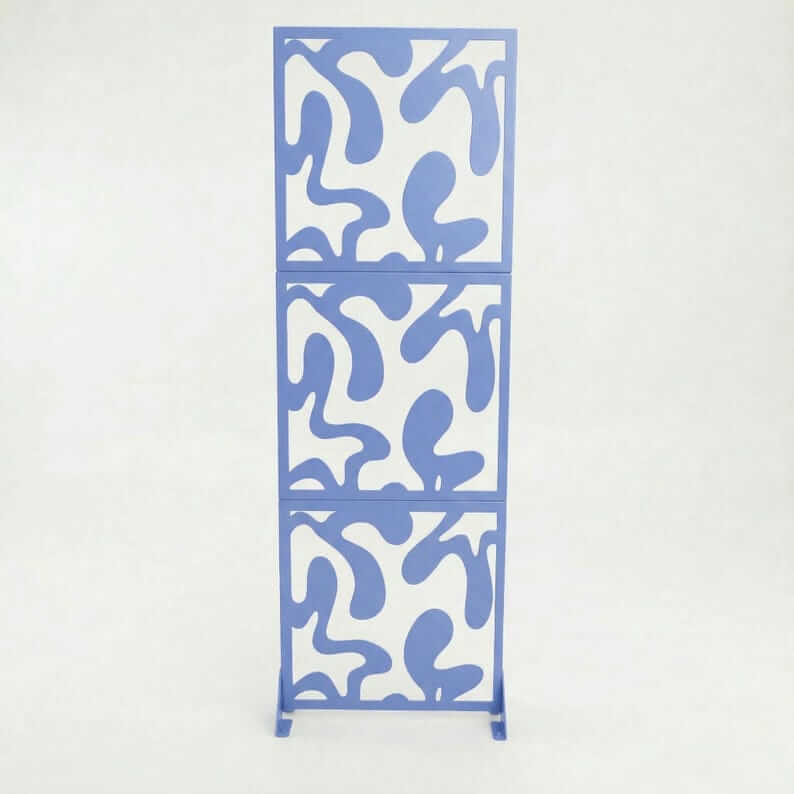 Abstract Organic Pattern Metal Privacy Screen Panel Set Divider - Metaloslav 