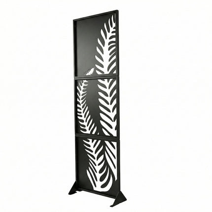 Botanical Leaf Metal Privacy Screen Panel Set Outdoor Divider