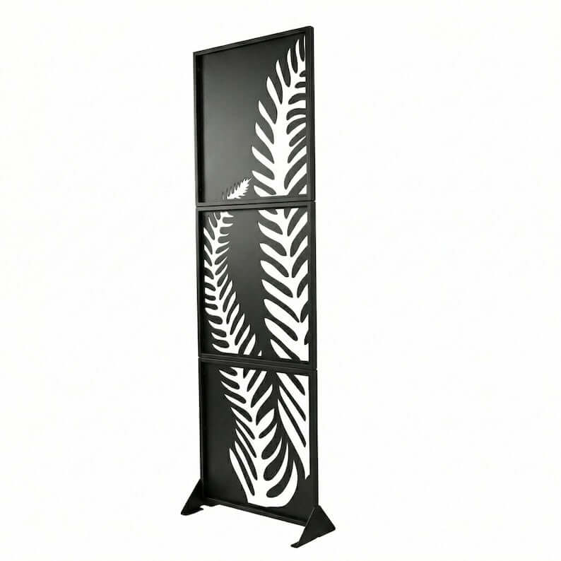 Botanical Leaf Metal Privacy Screen Panel Set Outdoor Divider - Metaloslav 