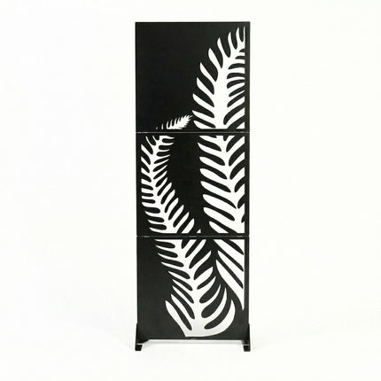 Botanical Leaf Metal Privacy Screen Panel Set Outdoor Divider
