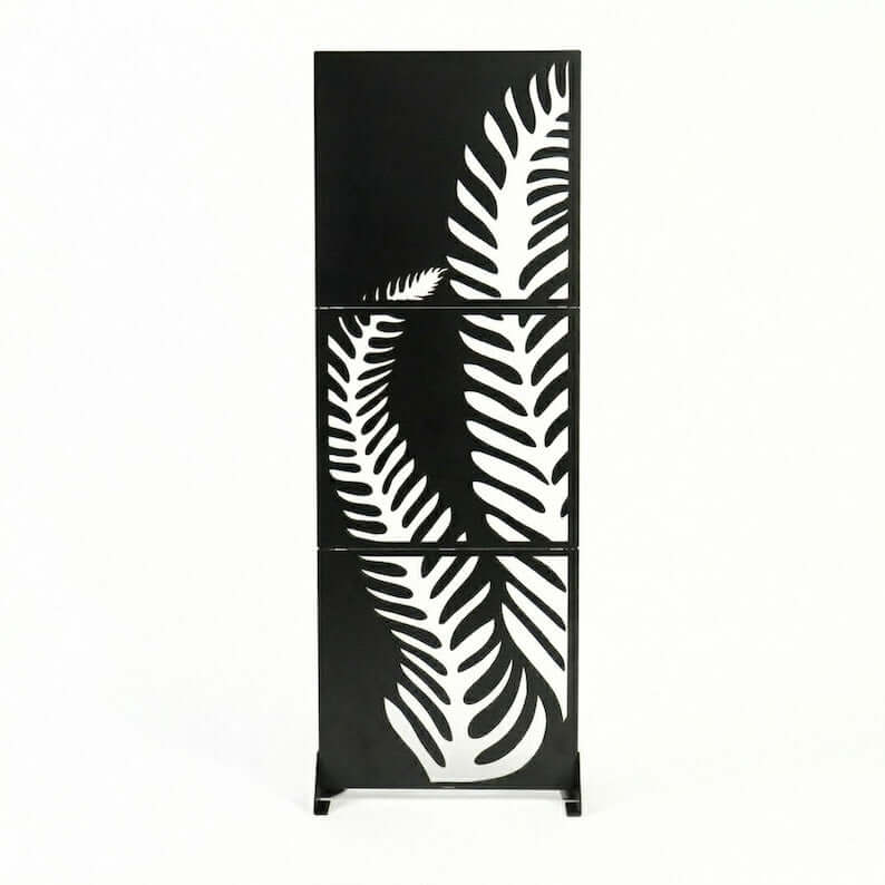 Botanical Leaf Metal Privacy Screen Panel Set Outdoor Divider - Metaloslav 