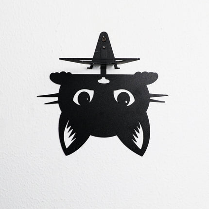 Cat Face Metal Invisible Bookshelf Wall Mounted Steel Shelf - Metaloslav 