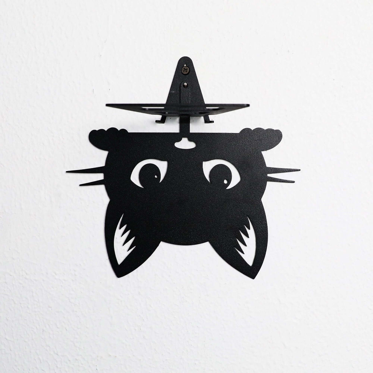 Cat Face Metal Invisible Bookshelf Wall Mounted Steel Shelf - Metaloslav 