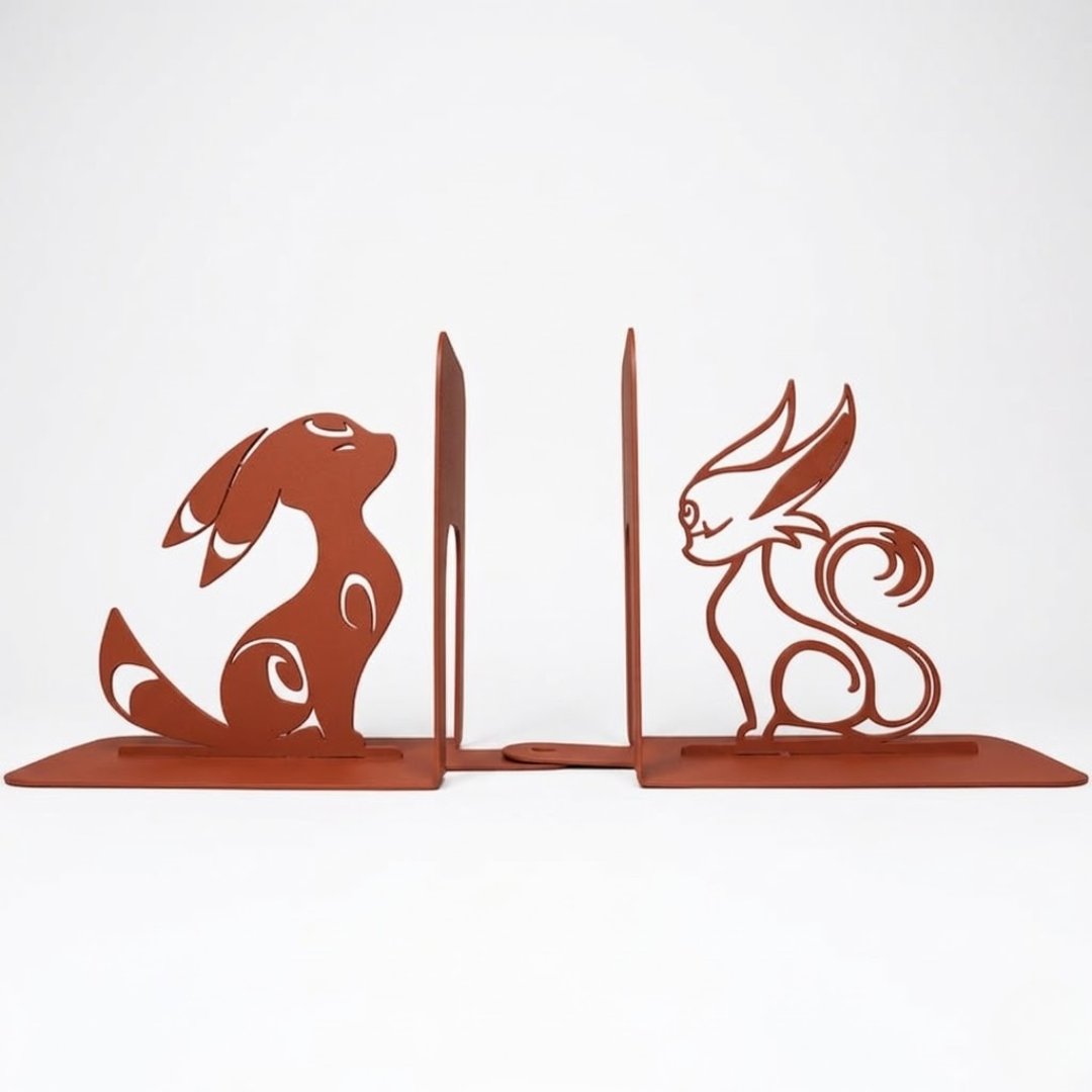 Fantasy Creature Metal Bookends with Minimalist Silhouette - Metaloslav 