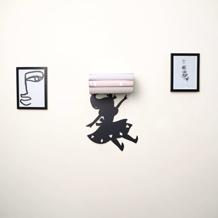 Metal Wall Shelf Book Holder – Alice Silhouette Floating Shelf
