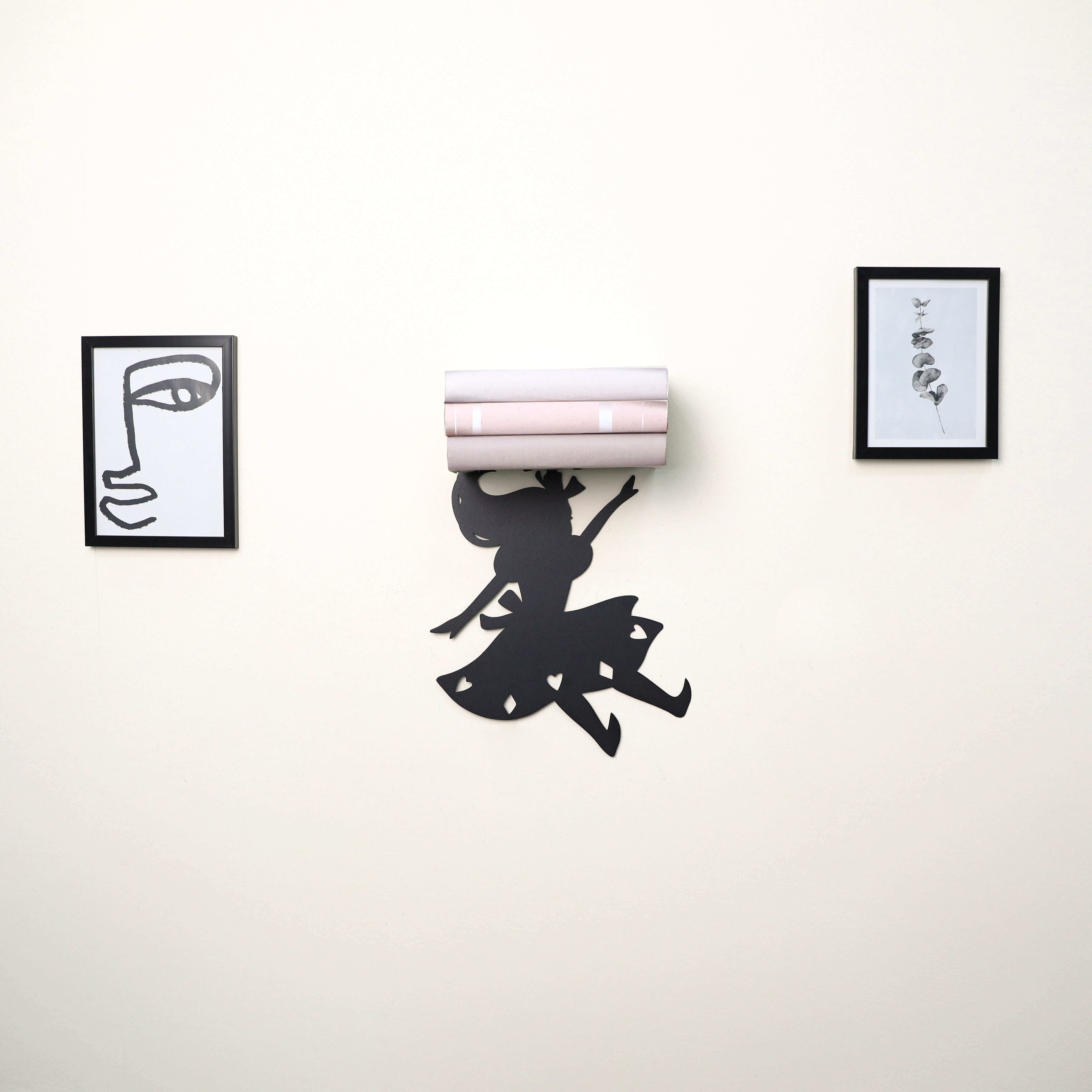 Metal Wall Shelf Book Holder – Alice Silhouette Floating Shelf