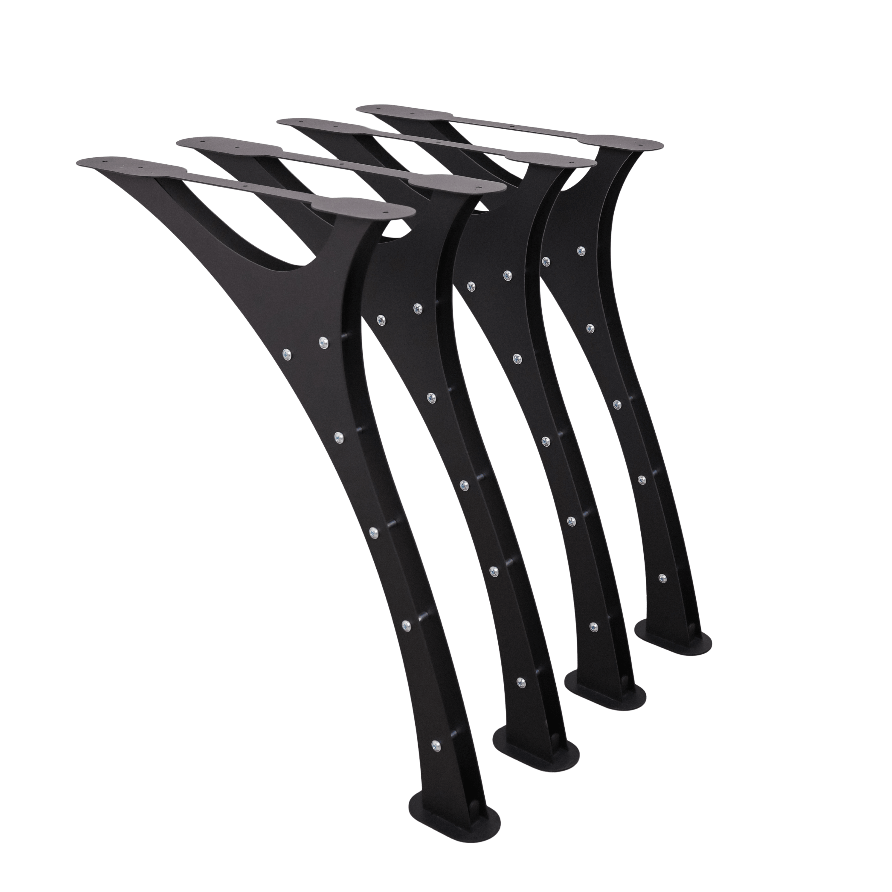 Curved Metal Table Legs Set for Dining and Coffee Tables - Metaloslav 