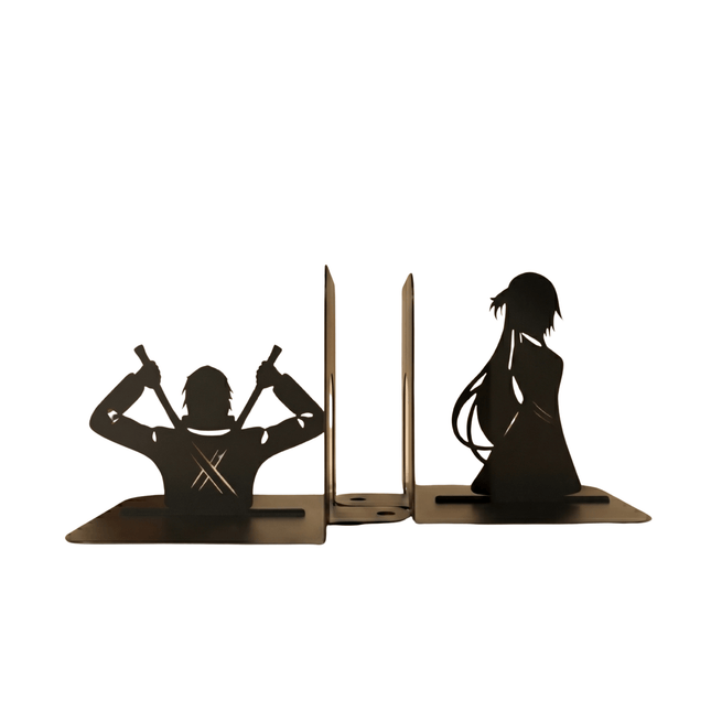 Manga Character Metal Bookends Set Powder Coated Steel - Metaloslav 