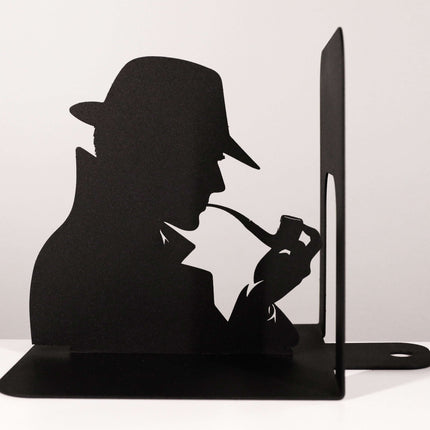 Detective Silhouette Metal Bookends in Powder-Coated Steel - Metaloslav 