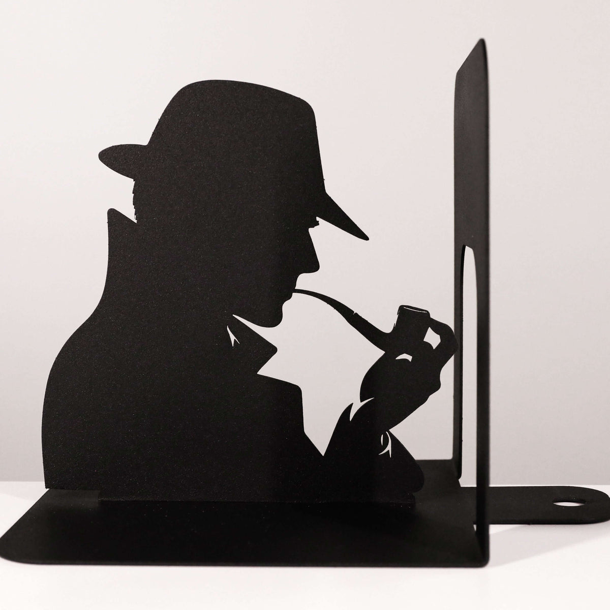 Detective Silhouette Metal Bookends in Powder-Coated Steel - Metaloslav 