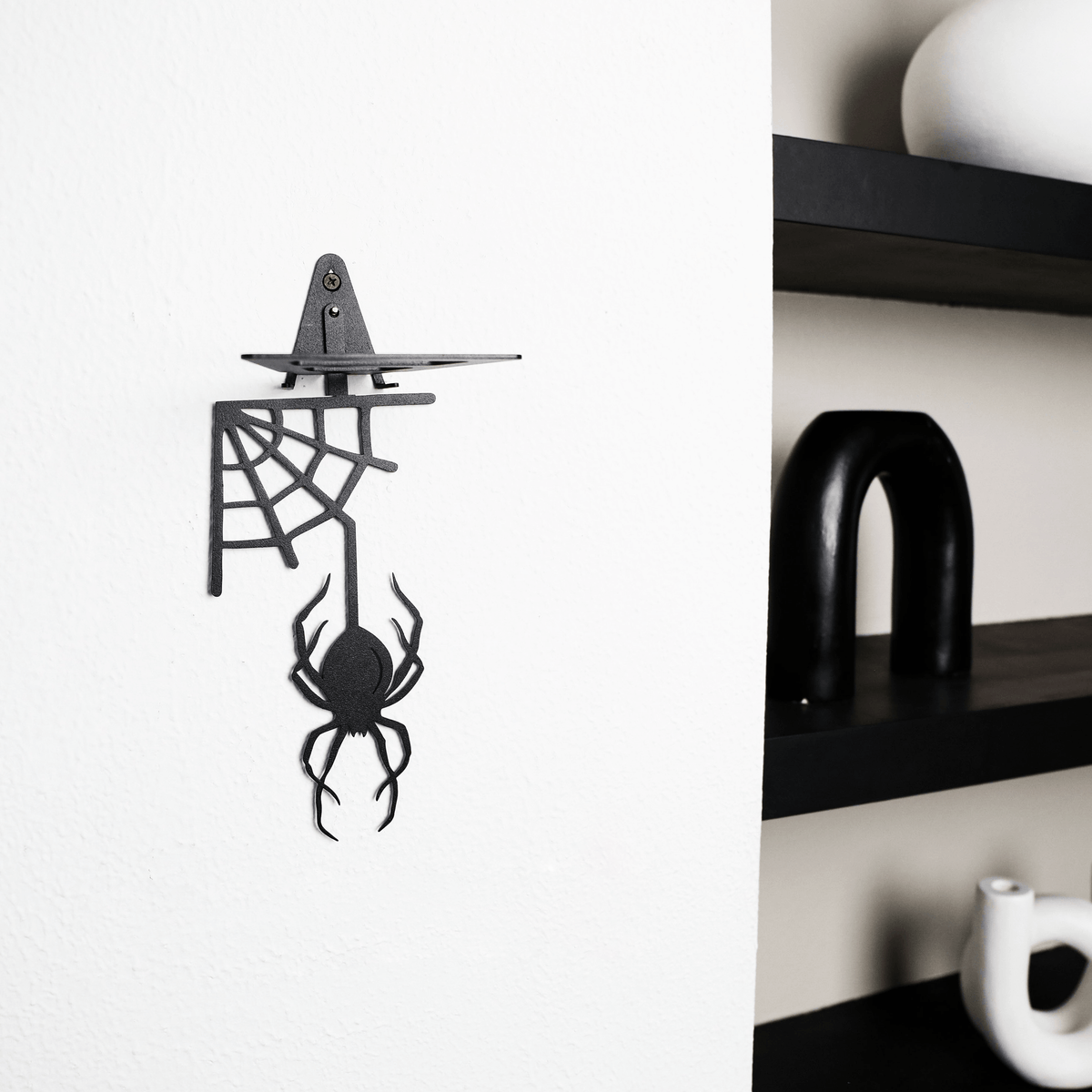 Spider Metal Wall Shelf with Floating Platform Book Display - Metaloslav 