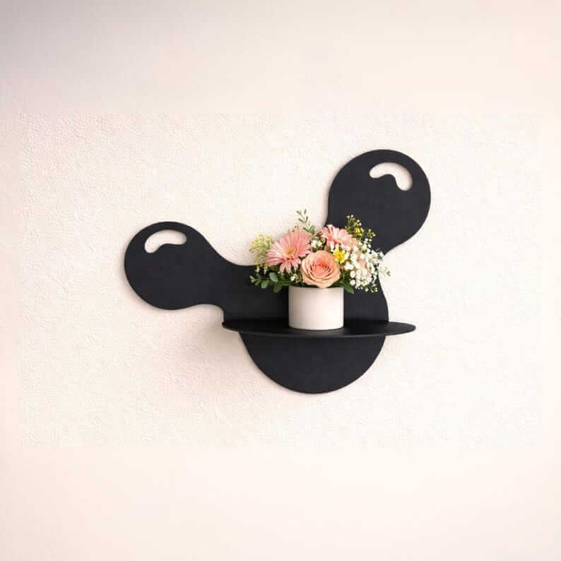 Bubble Metal Wall Shelf with Single Floating Display Platform - Metaloslav 