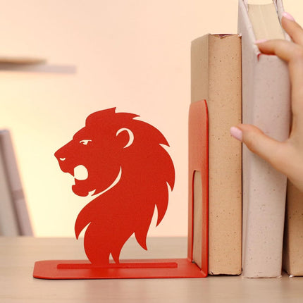 Wizard Hat and Lion Metal Bookends Set for Book Display - Metaloslav 