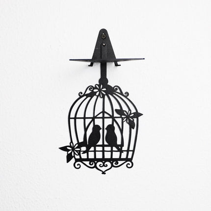 Birdcage Metal Invisible Bookshelf with Decorative Wall Mount - Metaloslav 