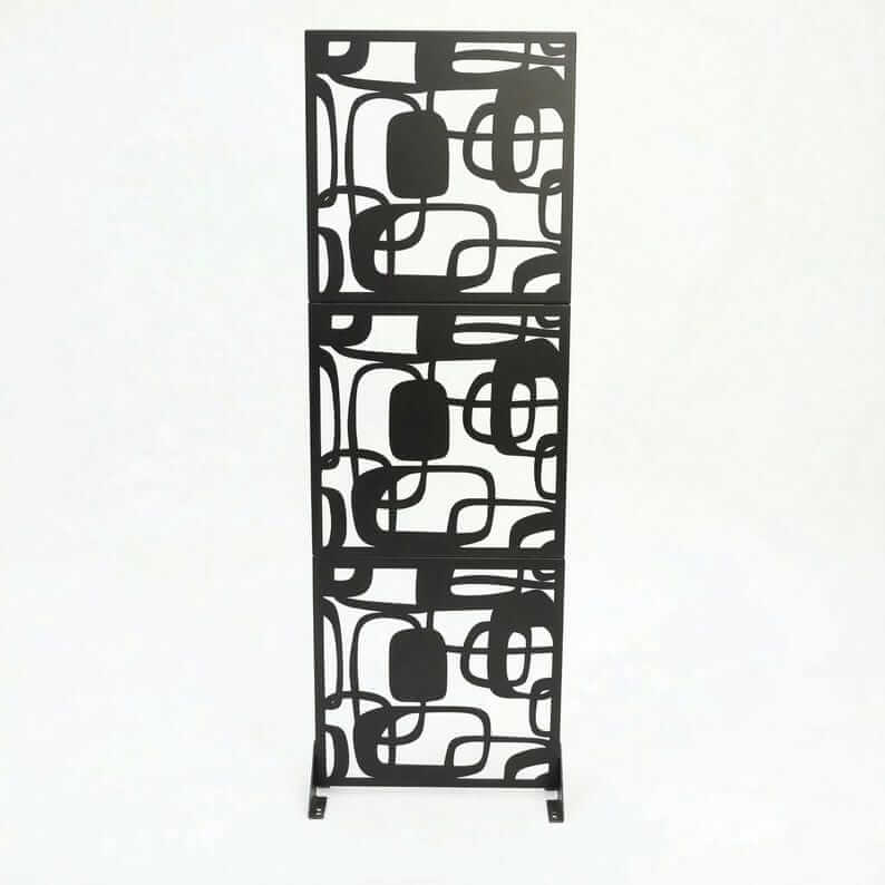 Abstract Pattern Metal Privacy Screen Panel Set Outdoor Divider - Metaloslav 