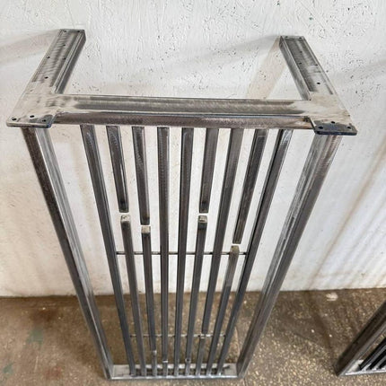 Industrial Bar Table Legs with Geometric Steel Slat Design - Metaloslav 