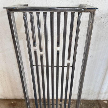 Industrial Bar Table Legs with Geometric Steel Slat Design - Metaloslav 